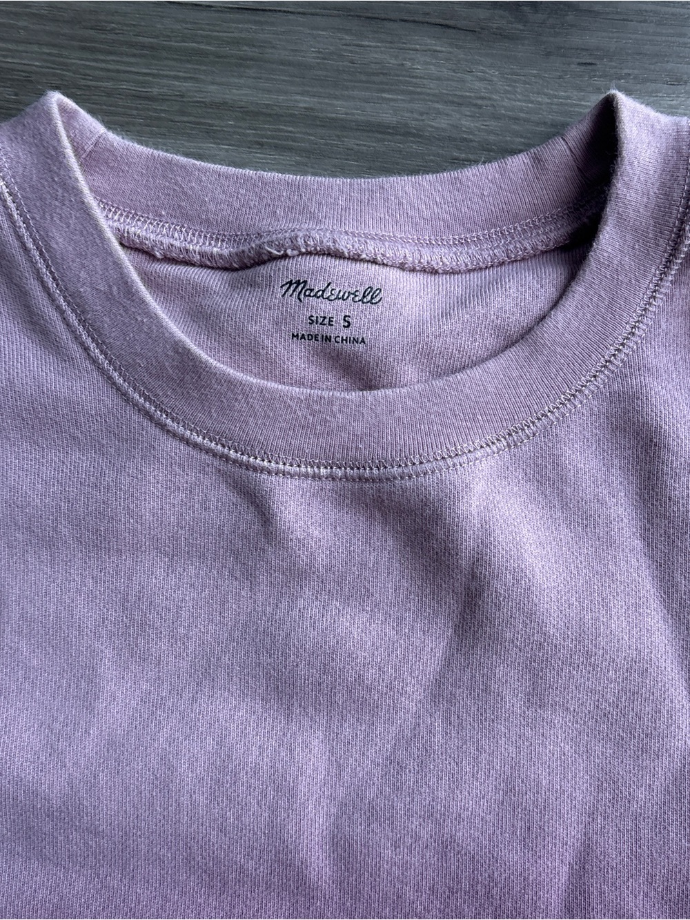 Madewell Dip-Dye (Re)sourced Cotton Swing Crewneck Sweatshirt Classic Lilac - Picture 5 of 5